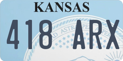 KS license plate 418ARX