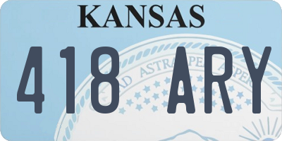 KS license plate 418ARY