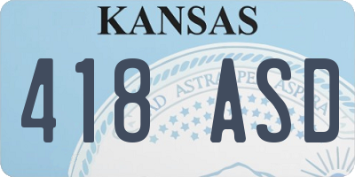 KS license plate 418ASD