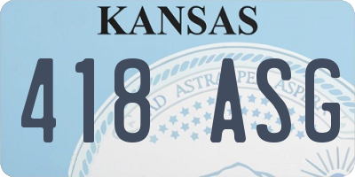 KS license plate 418ASG