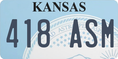 KS license plate 418ASM