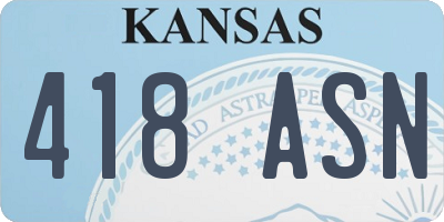 KS license plate 418ASN