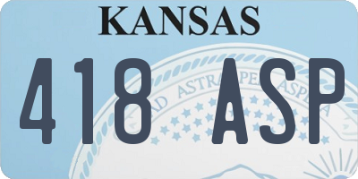 KS license plate 418ASP