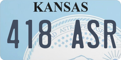 KS license plate 418ASR