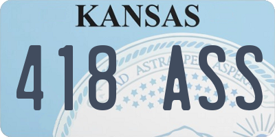 KS license plate 418ASS