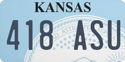 KS license plate 418ASU