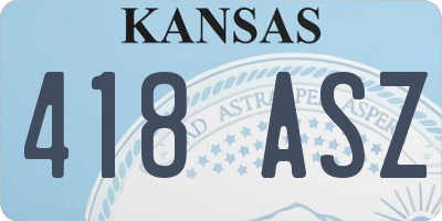 KS license plate 418ASZ