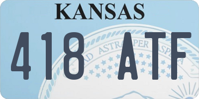 KS license plate 418ATF