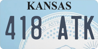 KS license plate 418ATK