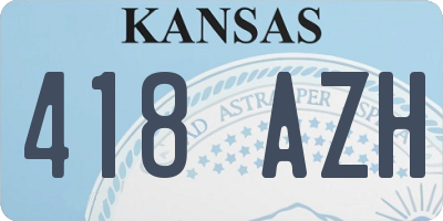 KS license plate 418AZH