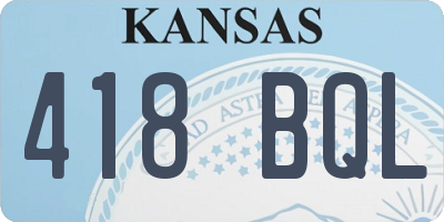 KS license plate 418BQL