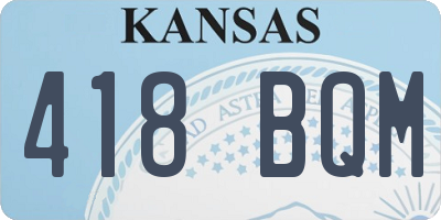 KS license plate 418BQM