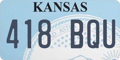 KS license plate 418BQU