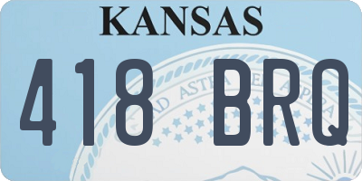 KS license plate 418BRQ
