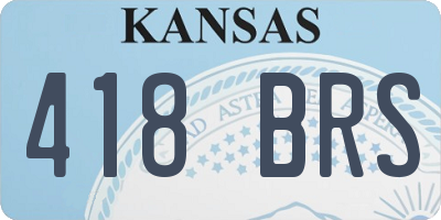 KS license plate 418BRS
