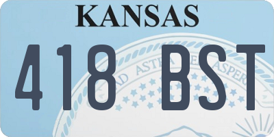 KS license plate 418BST