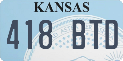 KS license plate 418BTD
