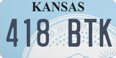 KS license plate 418BTK
