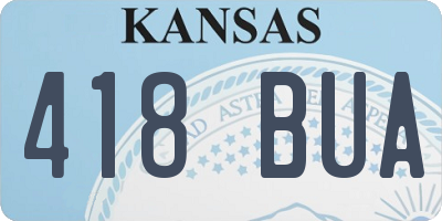 KS license plate 418BUA
