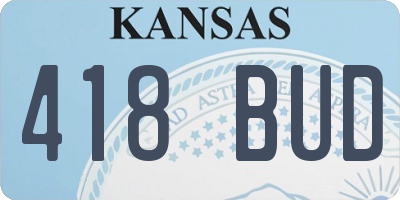 KS license plate 418BUD
