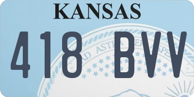 KS license plate 418BVV
