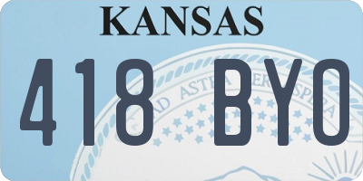 KS license plate 418BYO