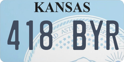 KS license plate 418BYR
