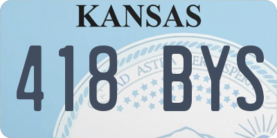 KS license plate 418BYS