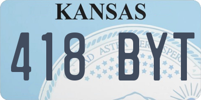 KS license plate 418BYT