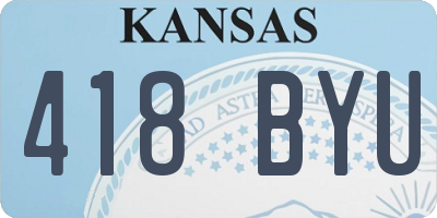 KS license plate 418BYU