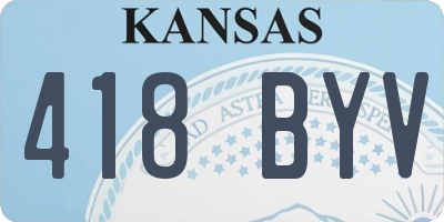 KS license plate 418BYV