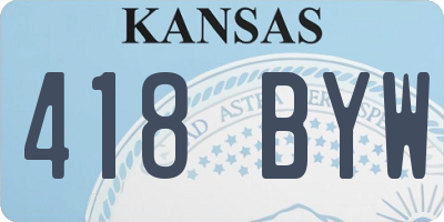 KS license plate 418BYW