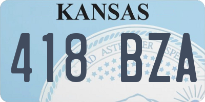 KS license plate 418BZA