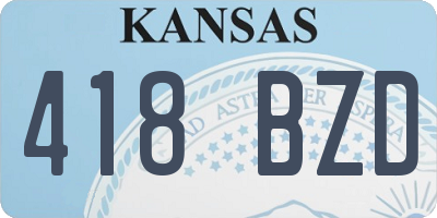 KS license plate 418BZD