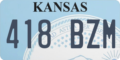 KS license plate 418BZM