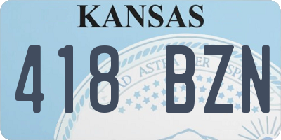 KS license plate 418BZN