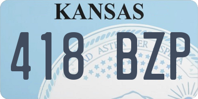 KS license plate 418BZP