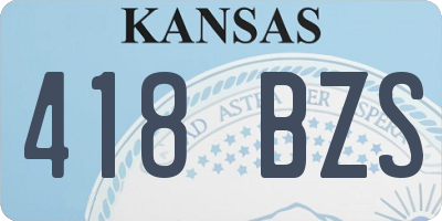 KS license plate 418BZS