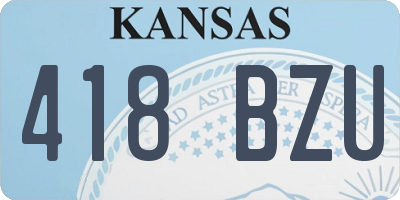 KS license plate 418BZU