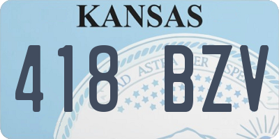 KS license plate 418BZV