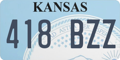 KS license plate 418BZZ