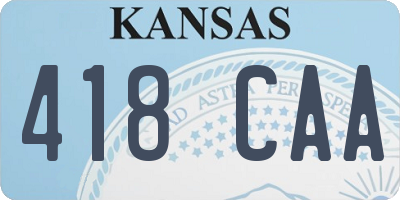 KS license plate 418CAA