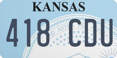 KS license plate 418CDU