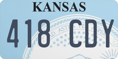 KS license plate 418CDY