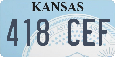 KS license plate 418CEF