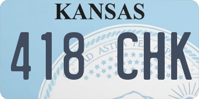 KS license plate 418CHK
