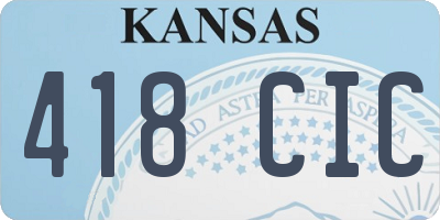 KS license plate 418CIC