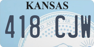 KS license plate 418CJW