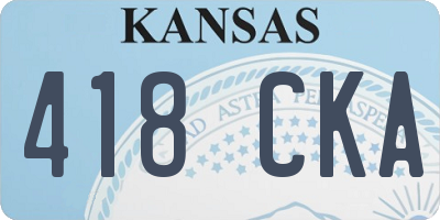 KS license plate 418CKA
