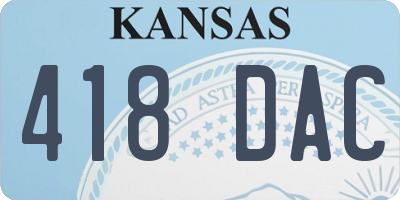 KS license plate 418DAC